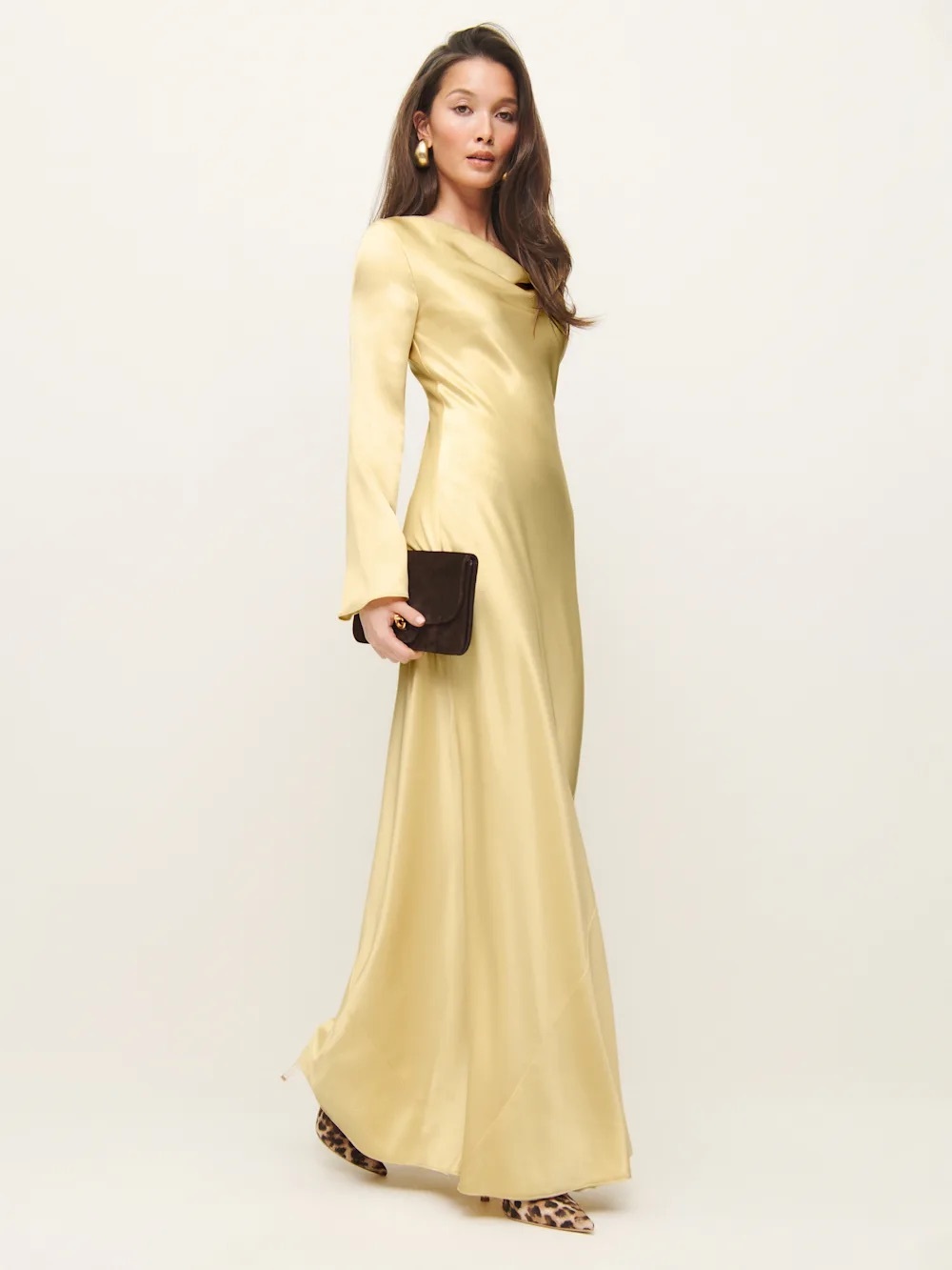 Reformation Ciana Satin Dress - Blonde